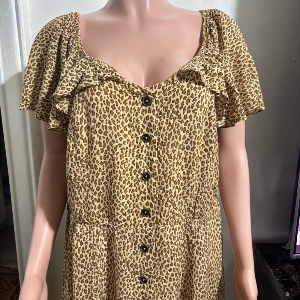 ANTHROPOLOGIE Women’s Bolano Leopard Print Midi Dress - Picture 10 of 16
